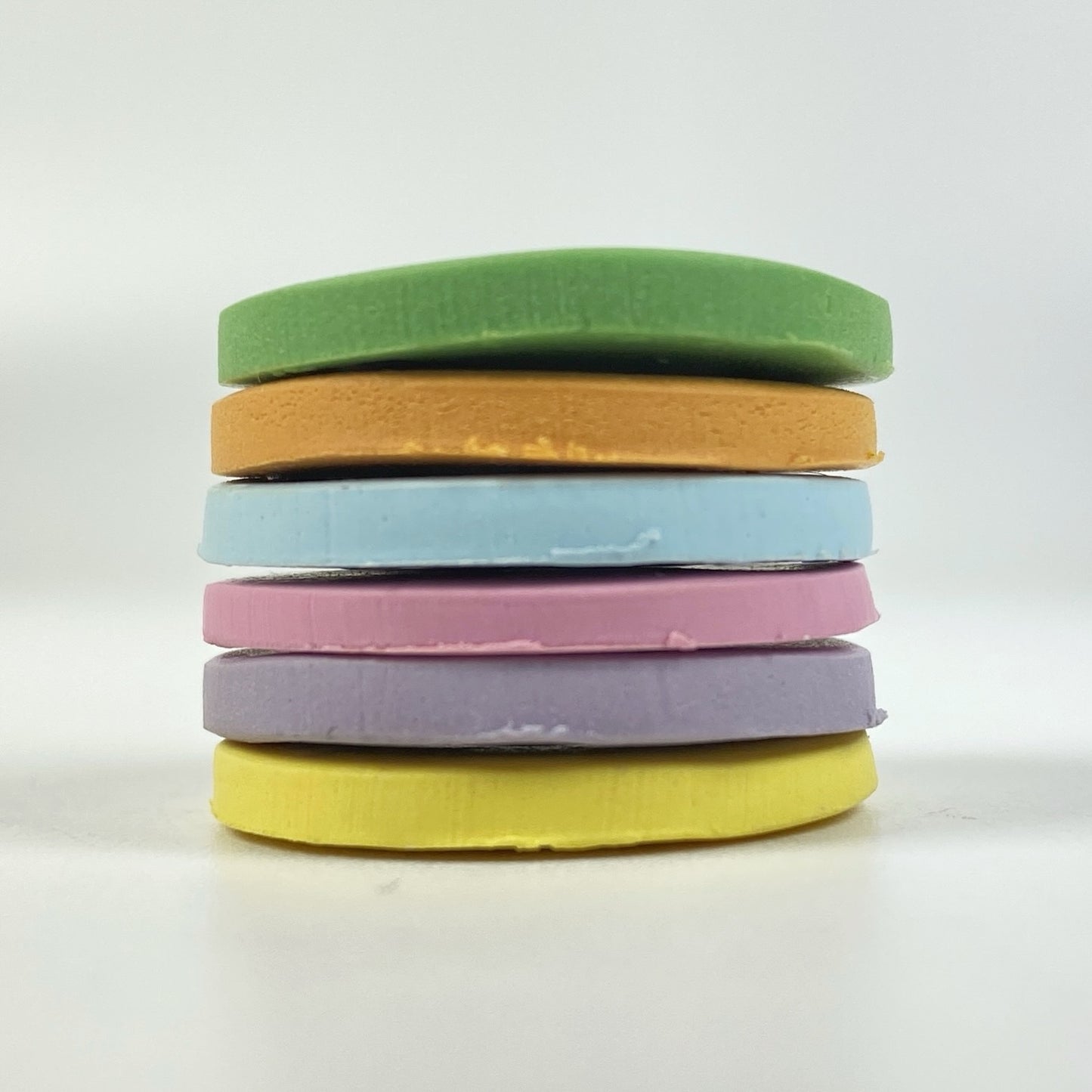 Peter Cottontail Easter Palette sample clay discs in a stack