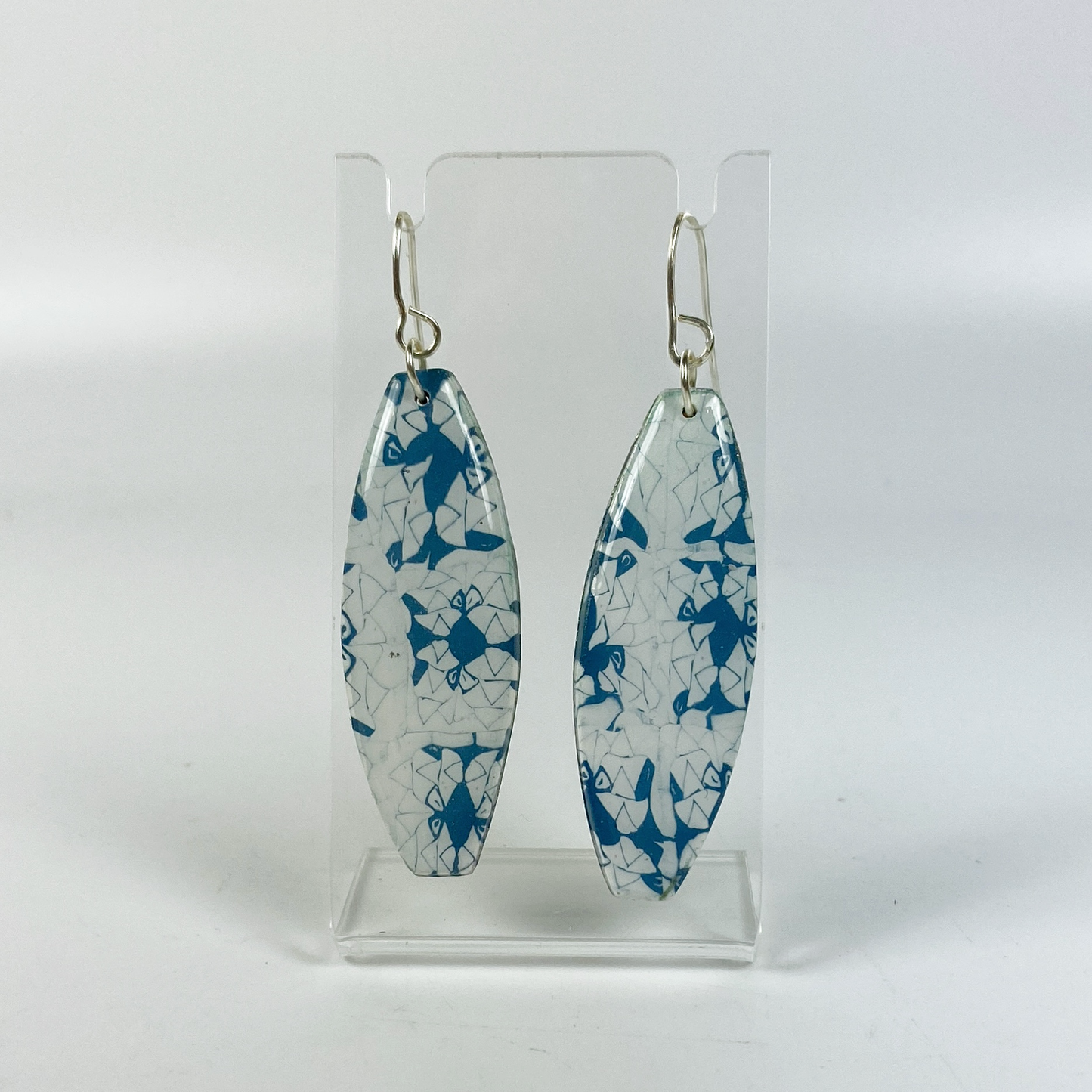 Denim Chic Handmade Polymer Clay Dangle Earrings