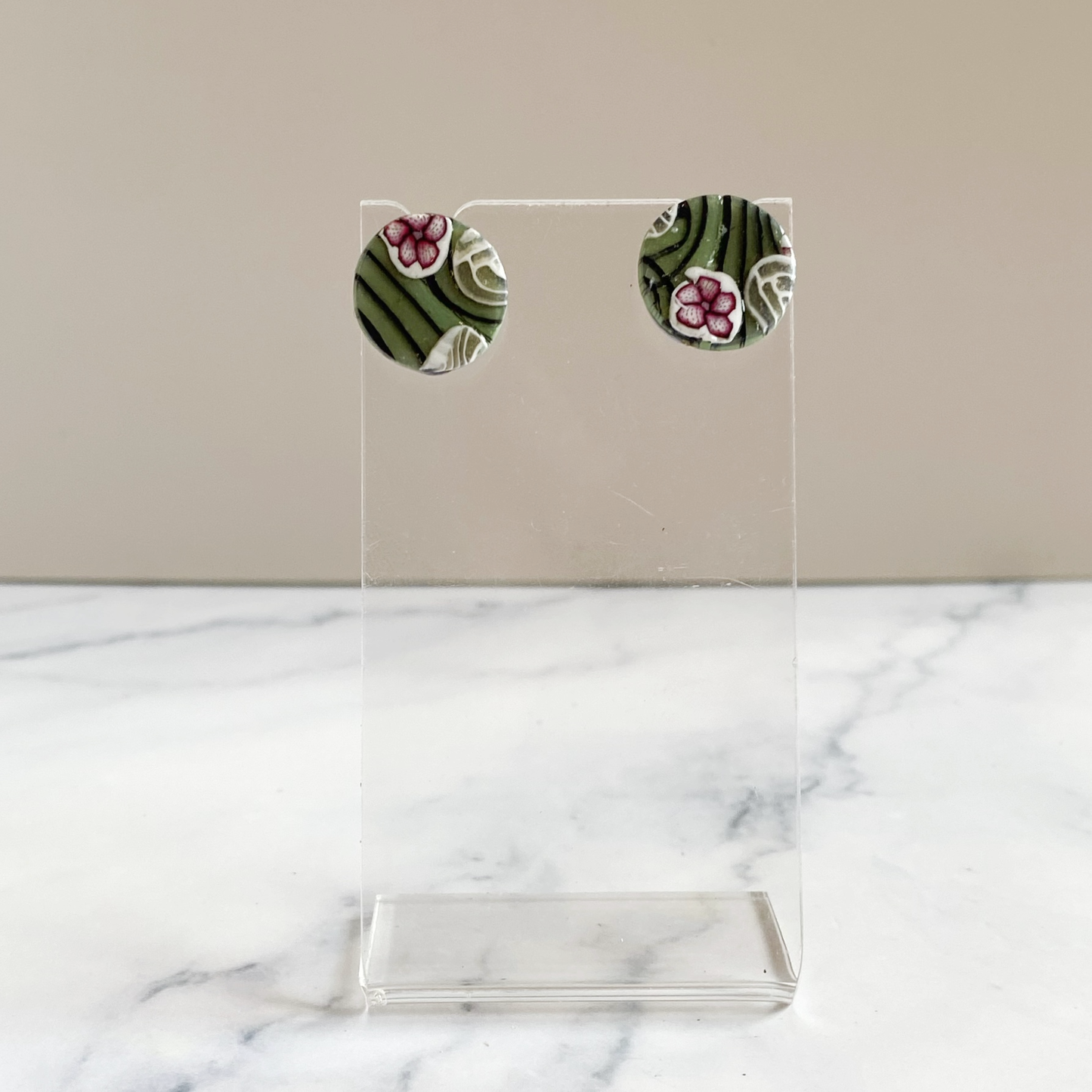 Garden Flower Handmade Polymer Clay Stud Earrings