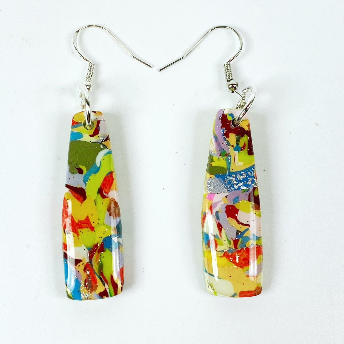 Meadow Breeze Polymer Clay Handmade Dangle Earringsfront view