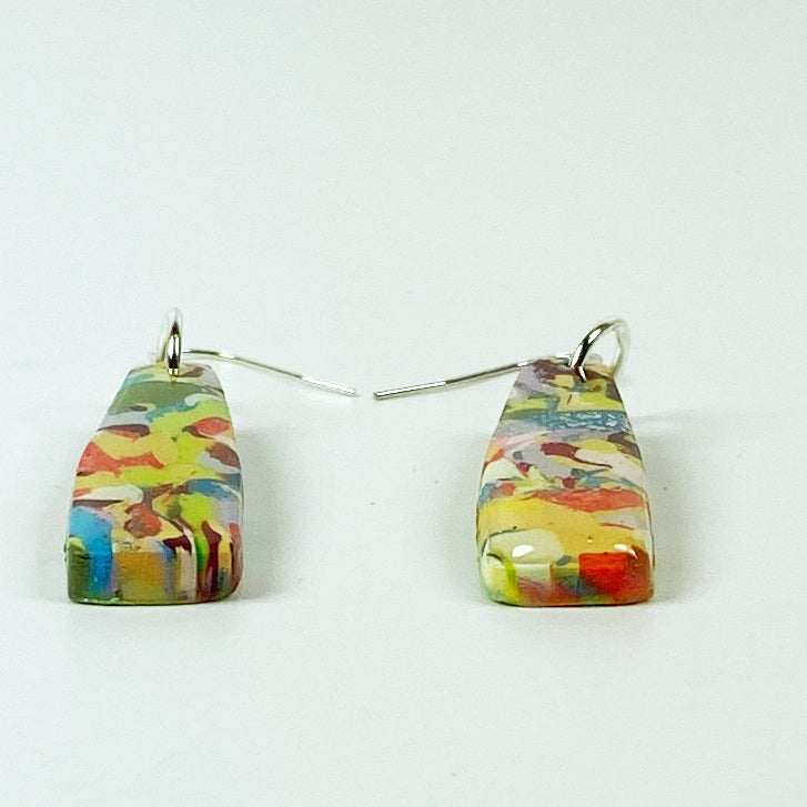 Meadow Breeze Polymer Clay Handmade Dangle Earrings side view