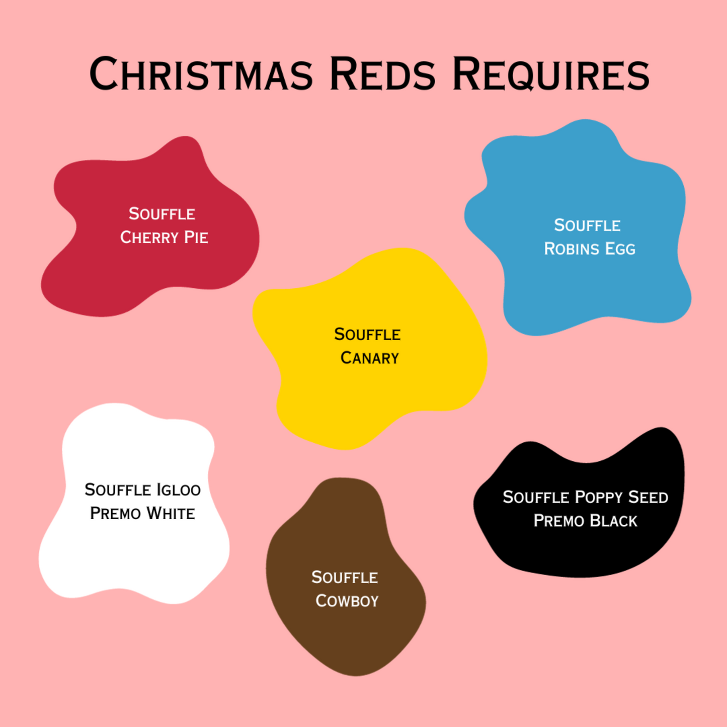 Christmas Reds showing the Clays needed to mix this palette