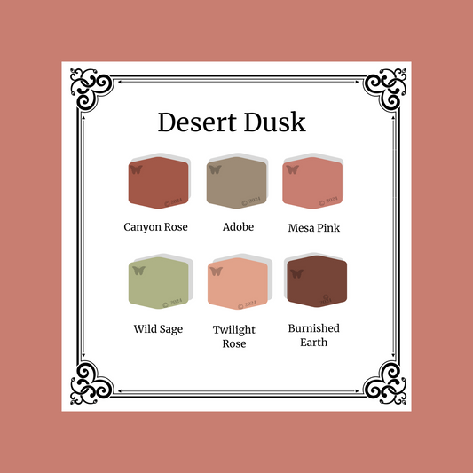 Desert Dusk Palette Polymer Clay Color Mixing Tutorial on mesa pink background