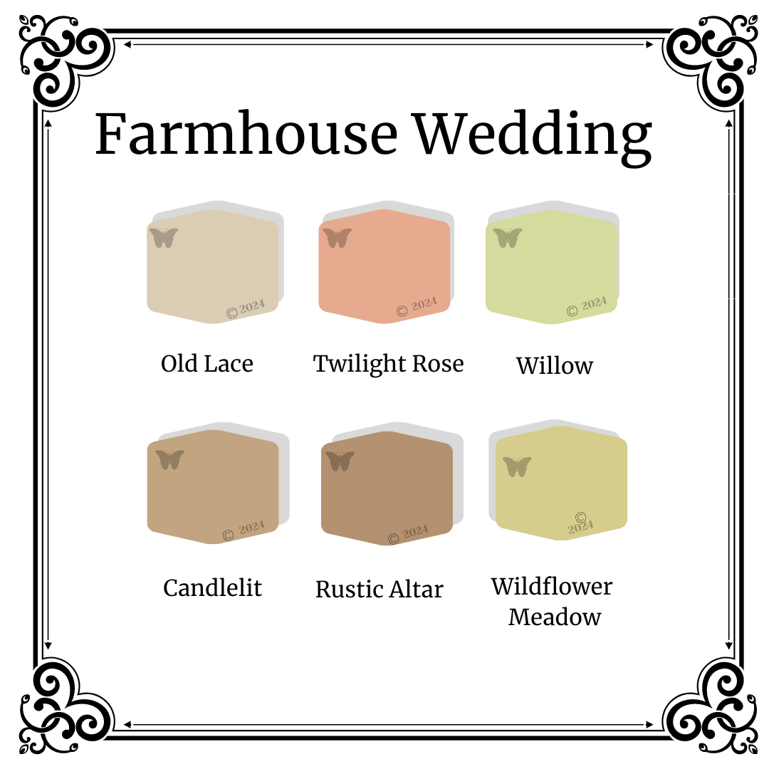 Farmhouse Wedding Palette on a white background