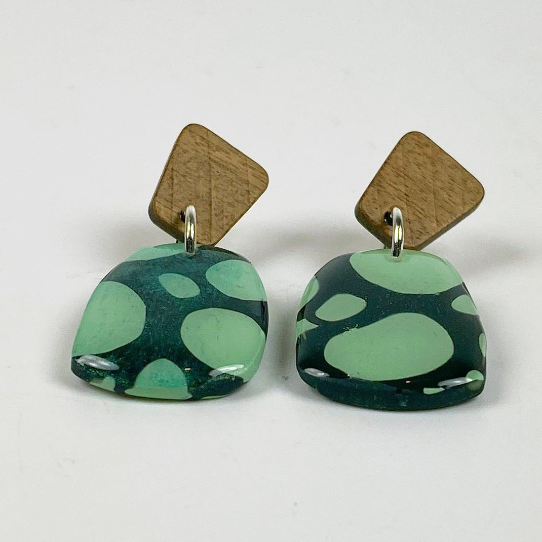 Midnight Forest Handmade Polymer Clay Dangle Earrings side view