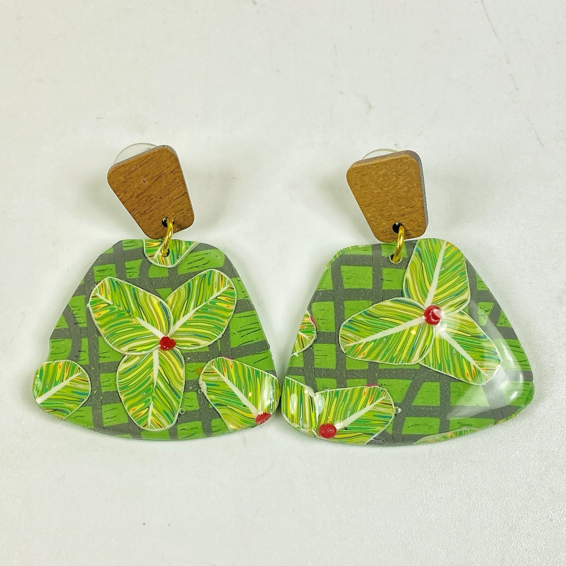 Jungle Canopy Earrings on a neutral background