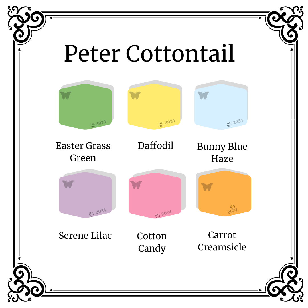 Peter Cottontail Easter Palette on a plain white background