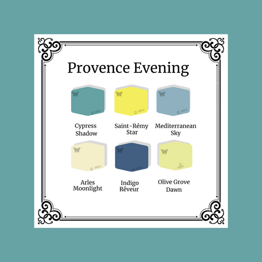 Provence Evening Polymer Clay Color Mixing Tutorial on a cypress shadow background