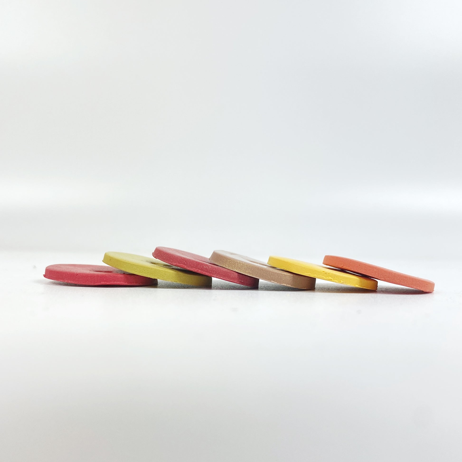 Polymer Clay Spice Market color sample discs  side view