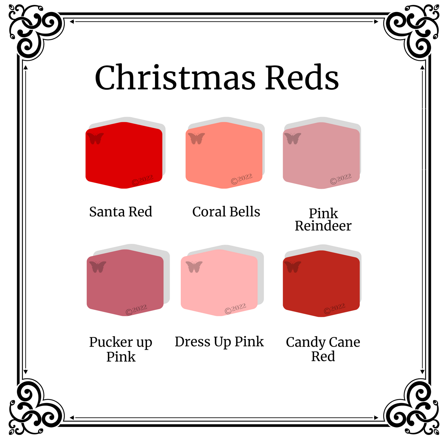 Christmas Reds 6 color palette