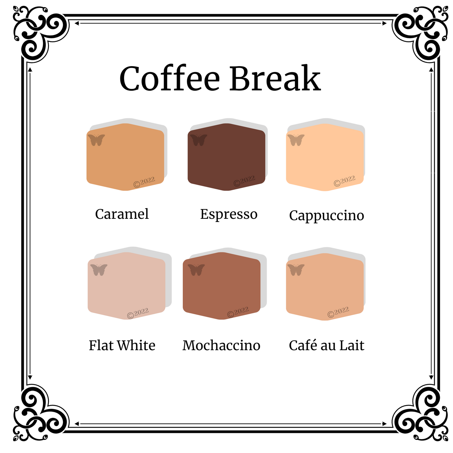 Coffee Break Palette showing all 6 colors