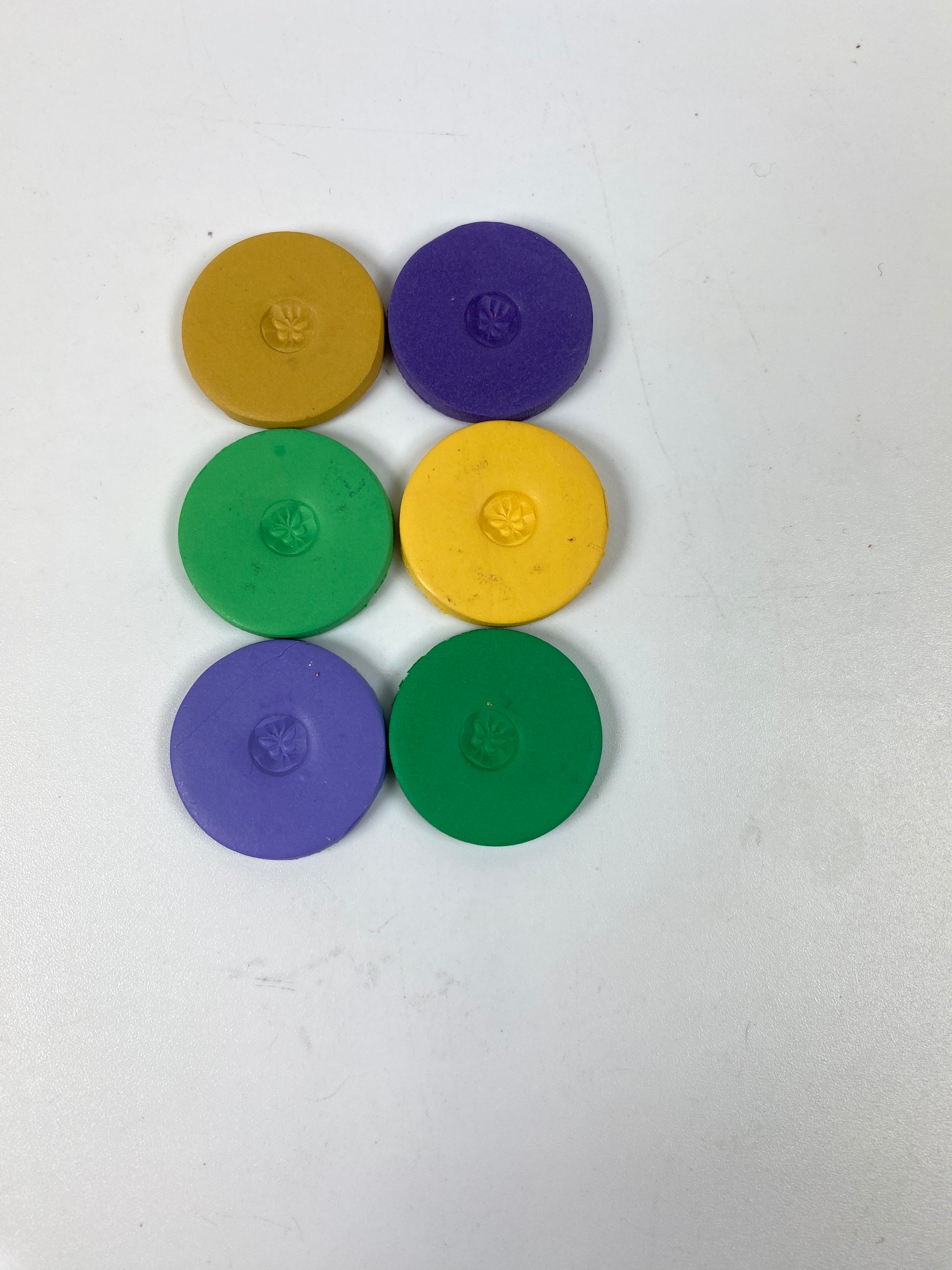 Mardi Gras clay color disks 2 x 3