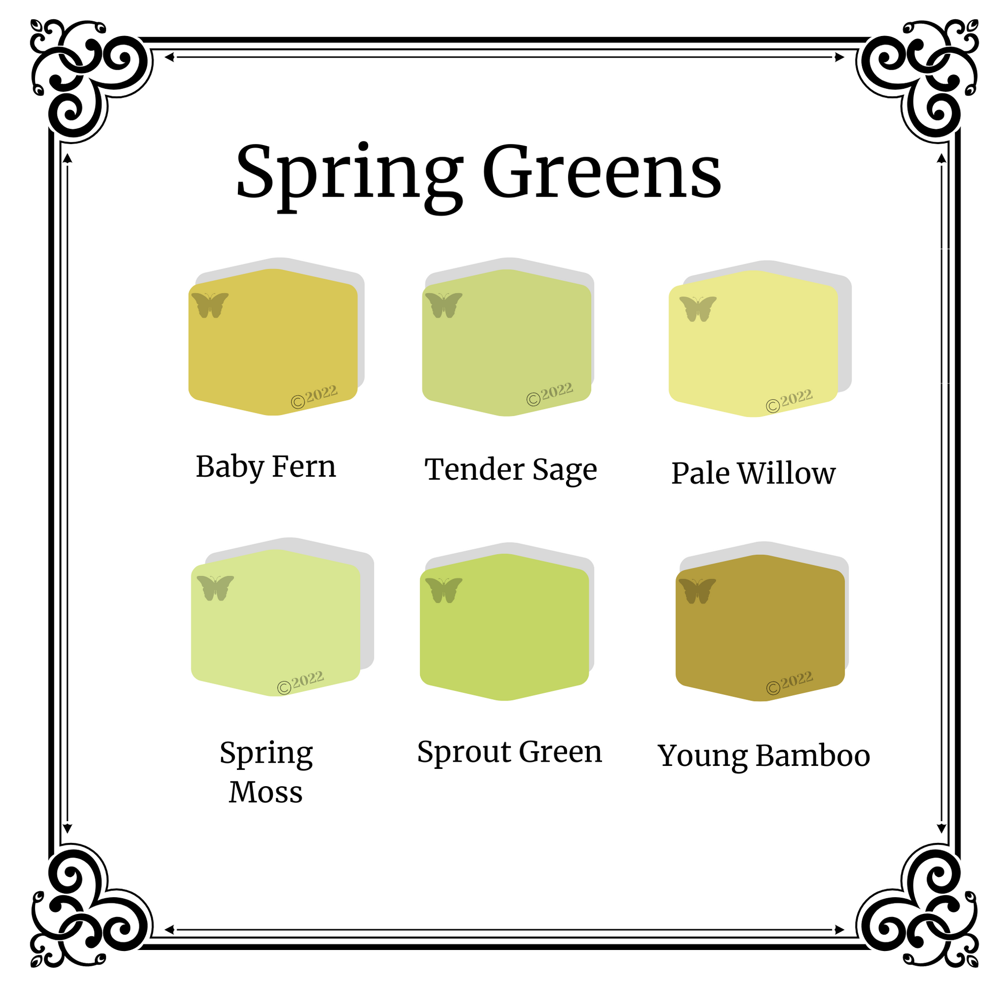 Polymer Clay Spring Greens 6 color palette
